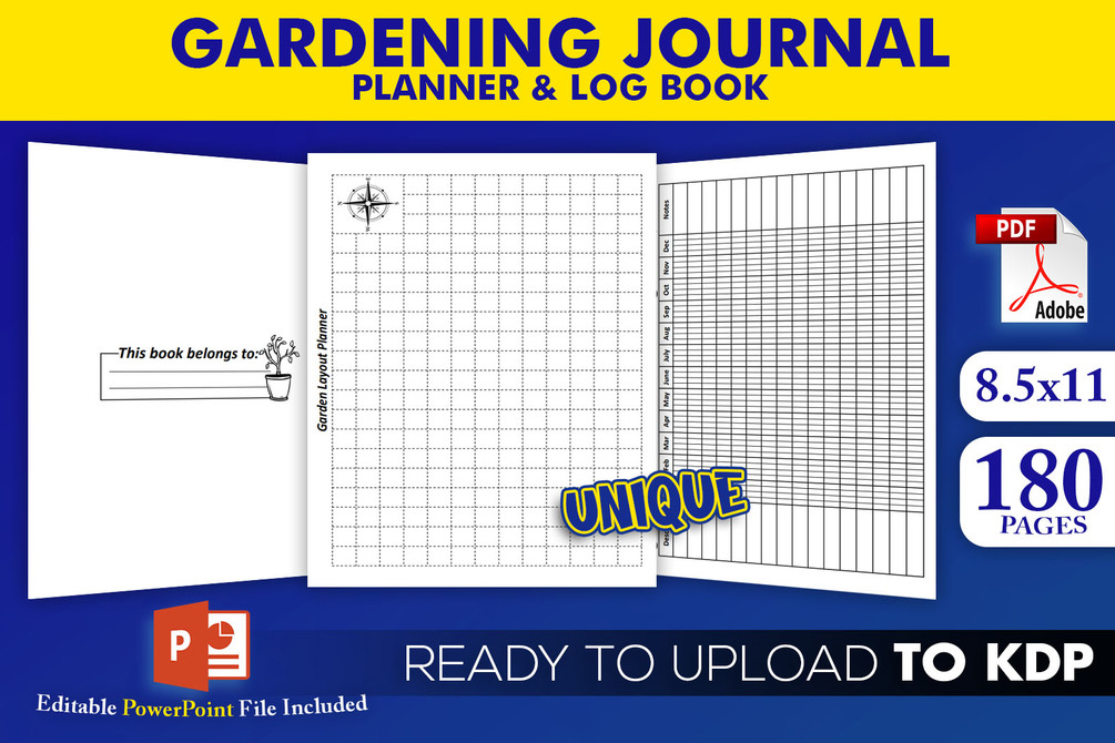 Garden Journal Planner & Log Book KDP Interior Template Ready to Upload