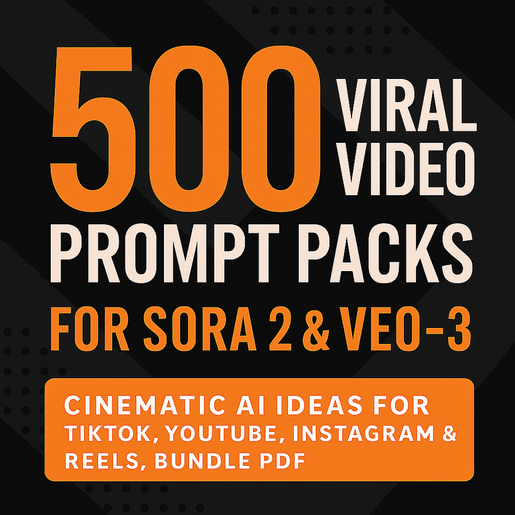 SORA 2 + VEO 3 Bundle – 500 Viral AI Video Prompts logo