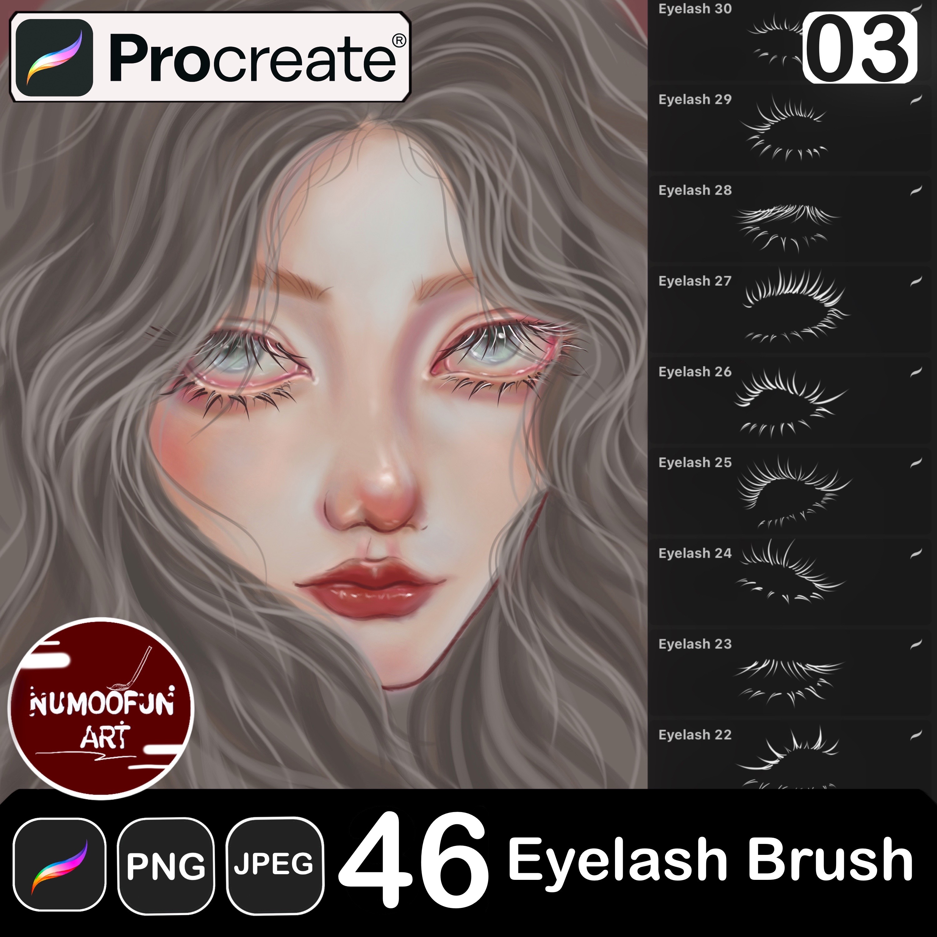 46 Eyelash Brush Brushes For Procreate