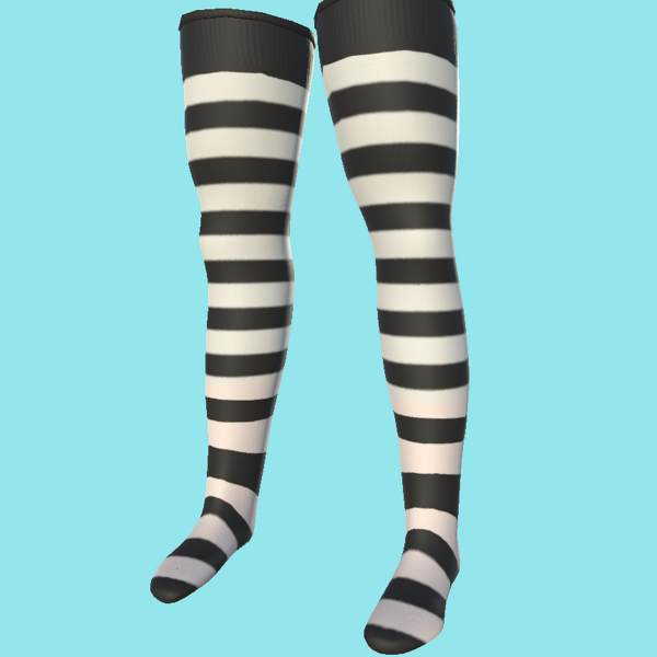 Extra Long Cotton Stripe Thigh High Socks