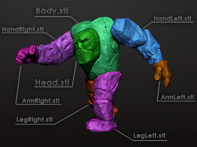 Stone Golem. 3d printable. Pre-Supported. LCD&FDM Stone Golem. 3d printable. Pre-Supported. LCD&FDM
