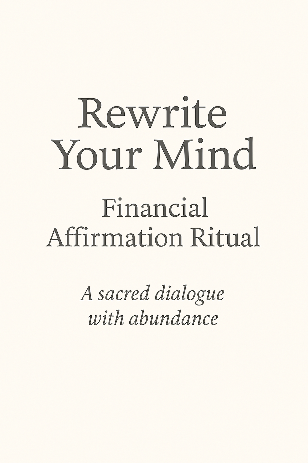 Money Affirmation Ritual for Subconscious Healing: A poetic ritual to ...