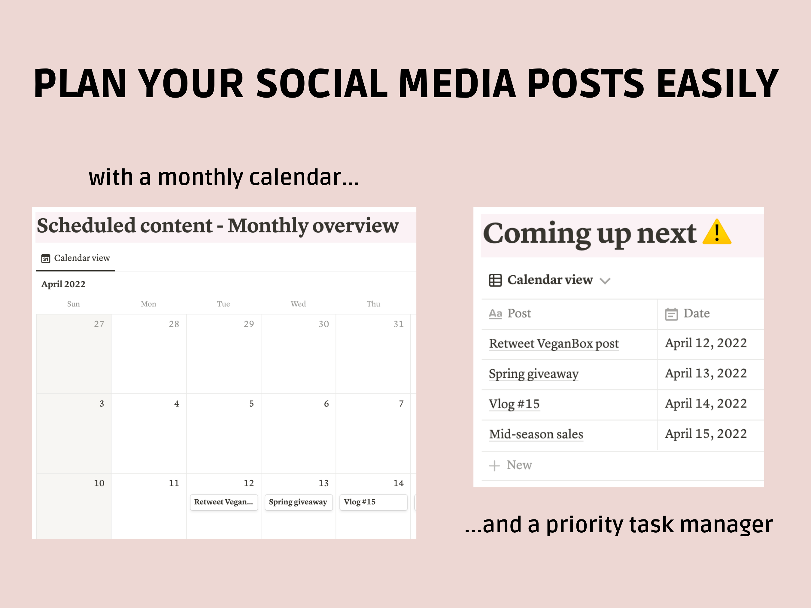 SOCIAL MEDIA NOTION TEMPLATE