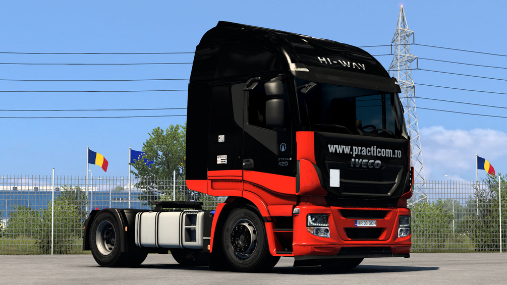 PRACTICOM skin for Scania R (Rjl) and Iveco Hi Way. ETS2 by ANGYALFOLDI
