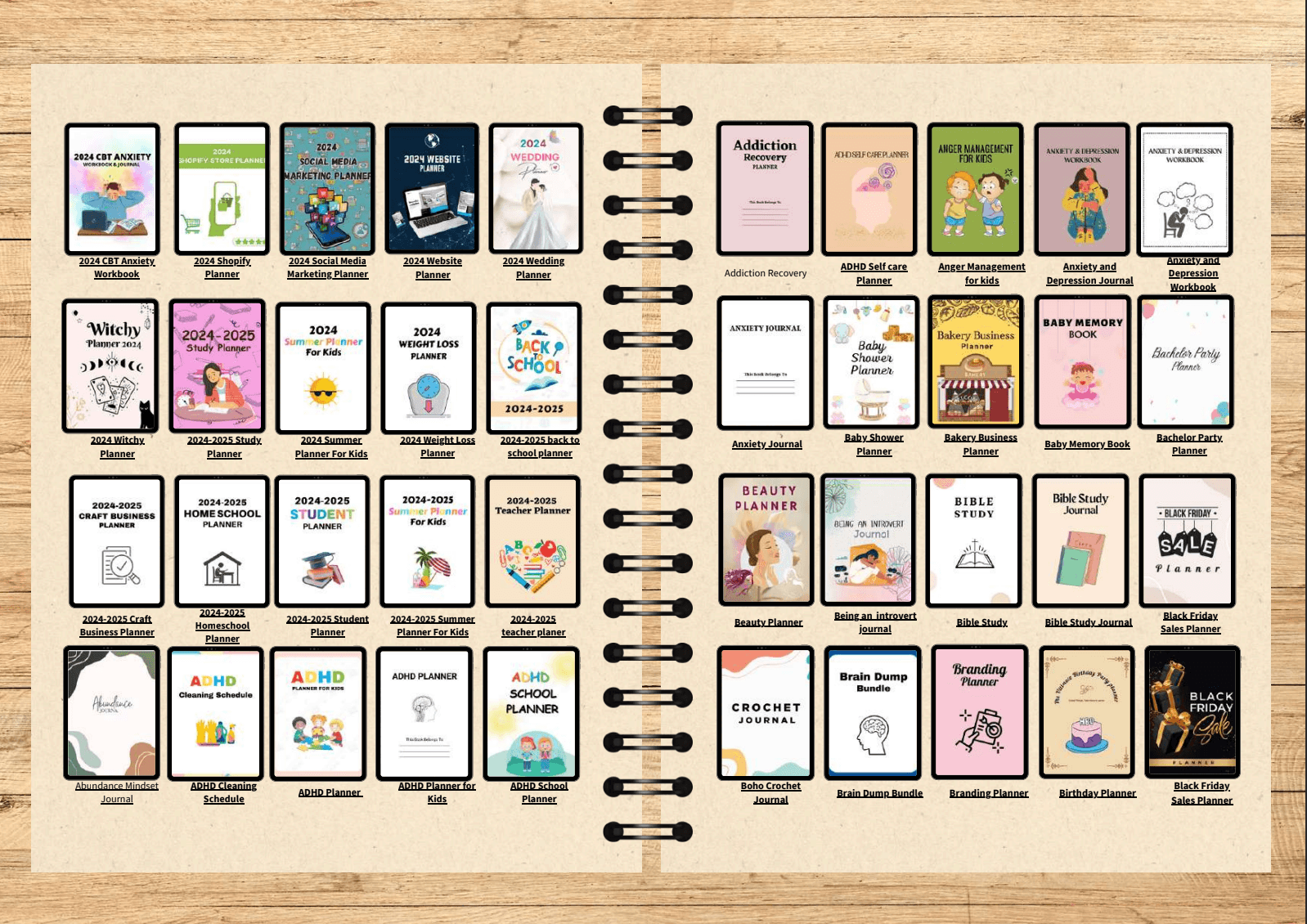 Mega 200 plr canva planner template 2025