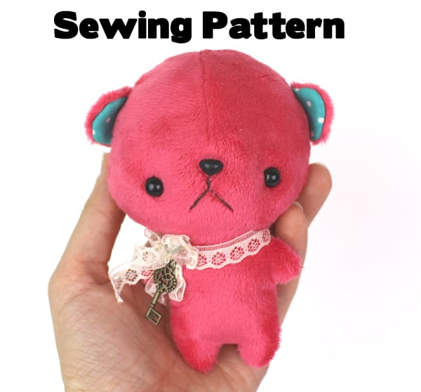 Free plush sewing pattern Beginner anime teddy bear