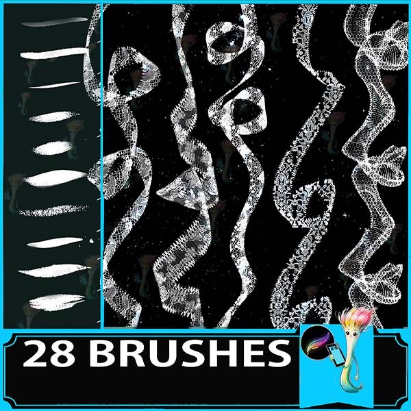 procreate brush mesh ribbon lace clothing design skirt ribbon tulle bow hollow lace by best procreate brushes