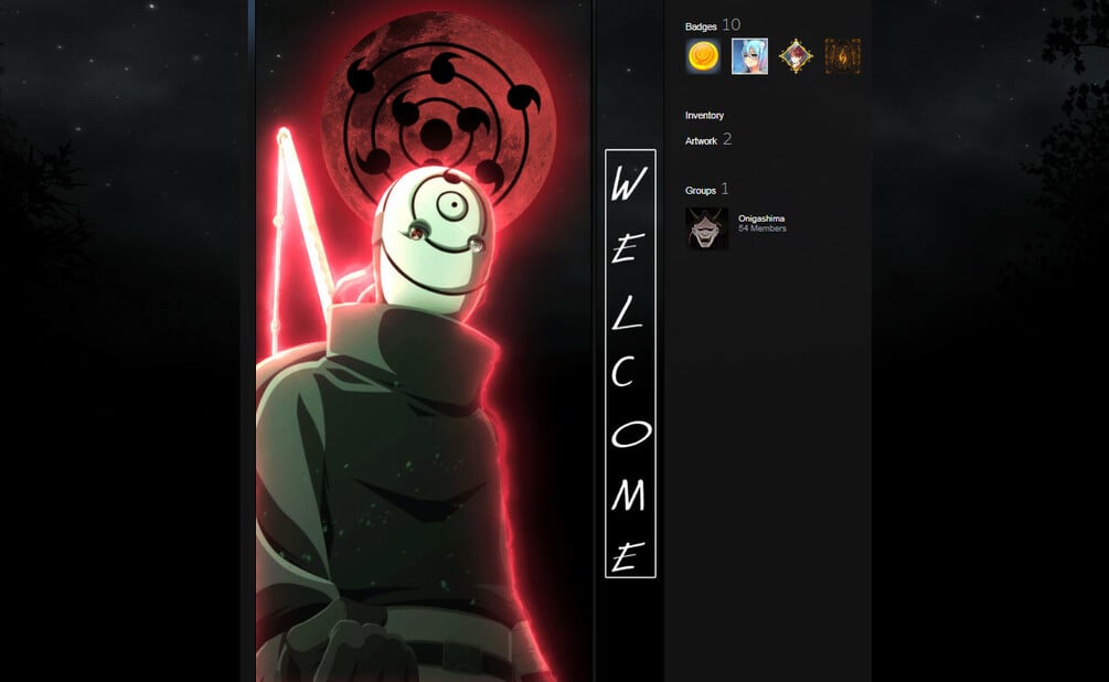 Steam Artwork Design - Obito Uchiha [Animated] by dievlone on