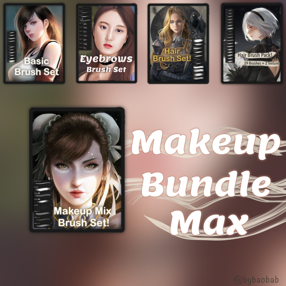 Makeup Bundle Max for Procreate! by bybaobab