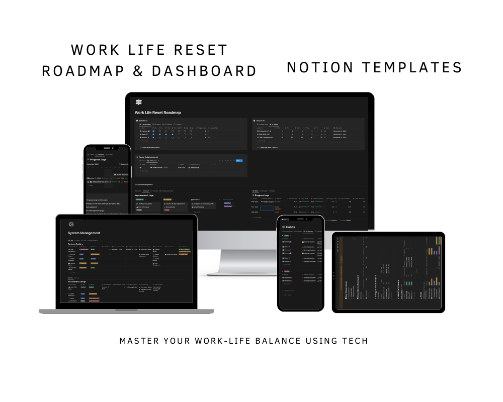 Work Life Reset - Roadmap & Dashboard