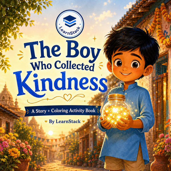The Boy Who Collected Kindness – A Story and Coloring Activity Book cover by LearnStack