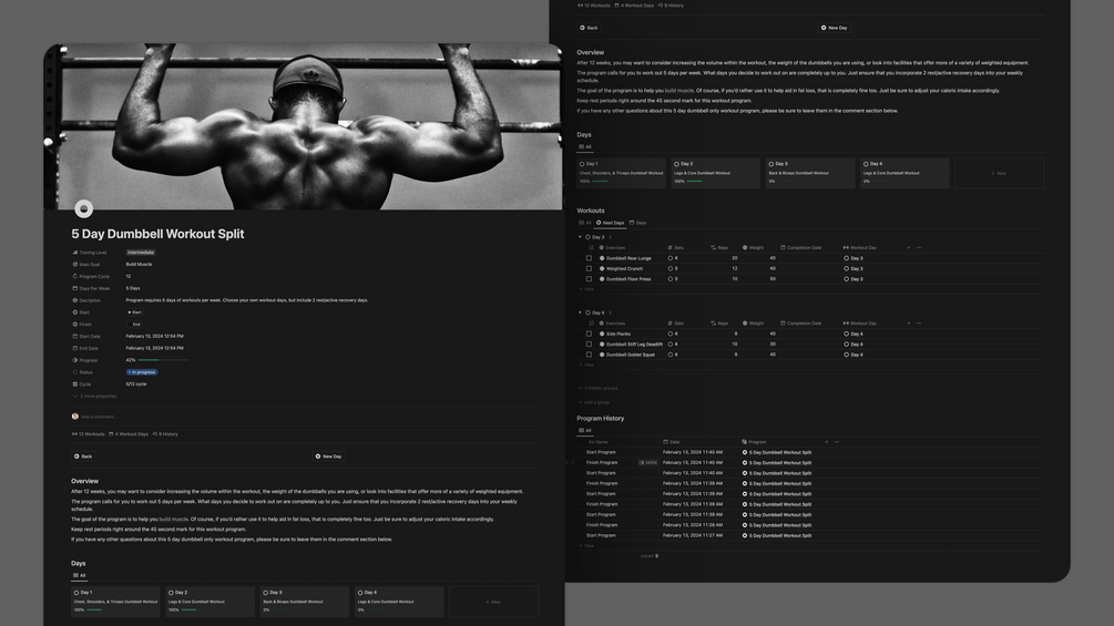 Notion Ultimate Workout Planner