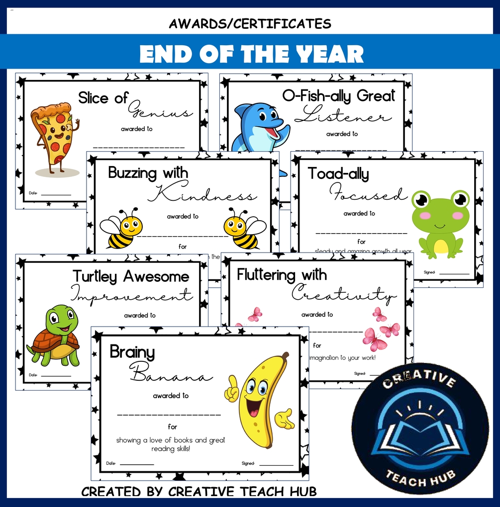 Awards/Certificates: End of the Year