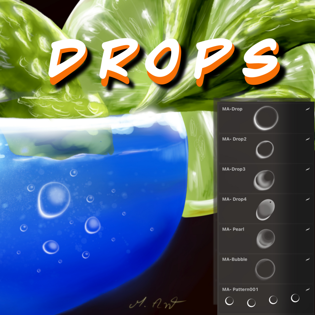 Water Drops Procreate Brushes Water Drops Procreate Stamp Water 3D