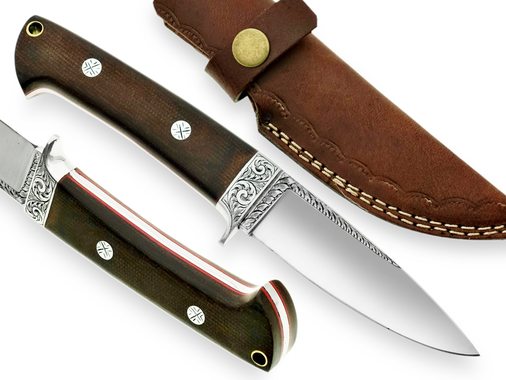 HOMETOWN KNIVES Hand Engraved 440C Skinner