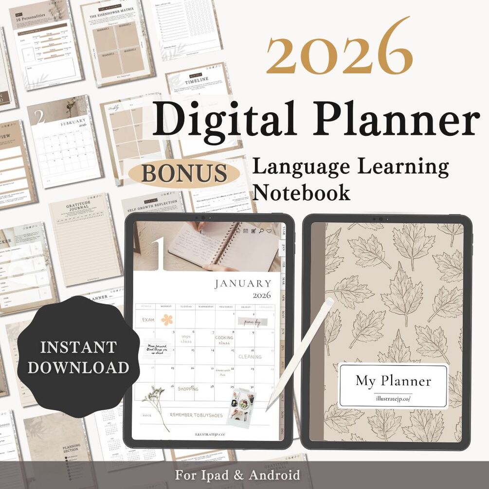 Digital Planner, iPad & Android Planner, GoodNotes Calendar, Daily ...