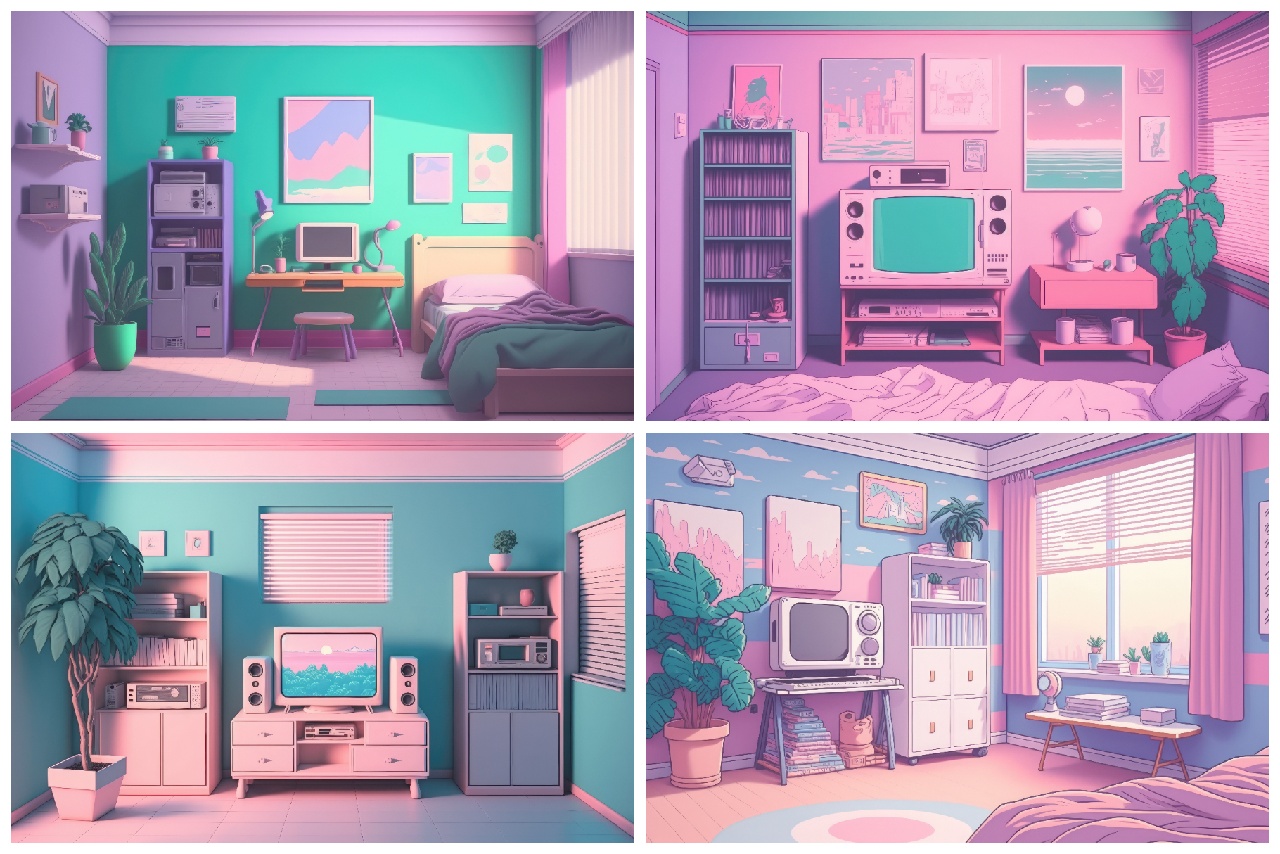 12 Pastel Vaporwave Bedrooms (Lofi Style)