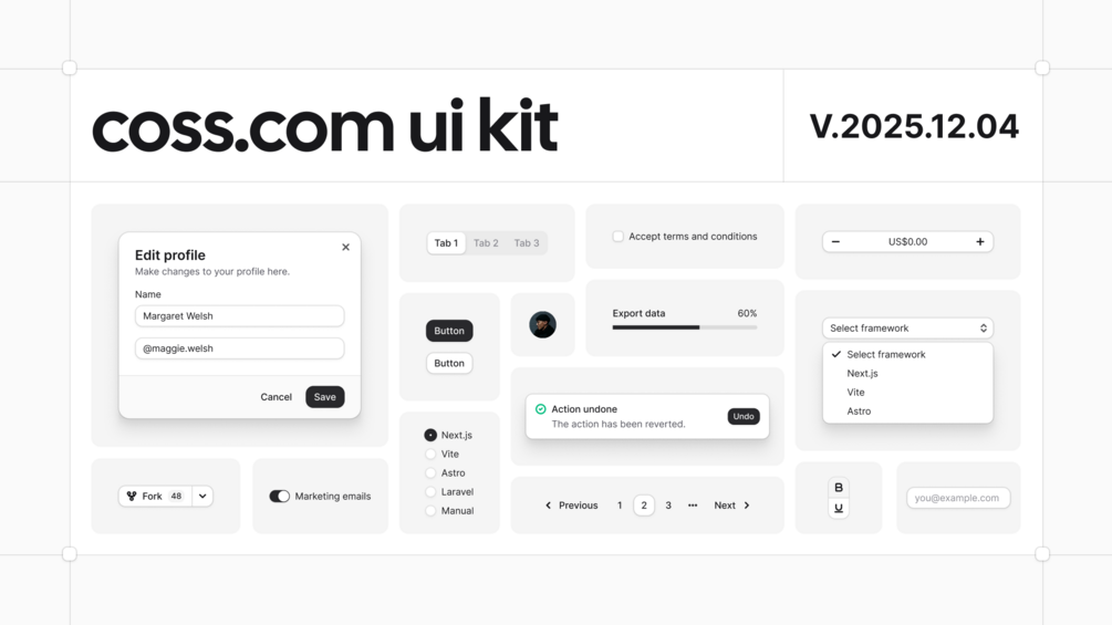 COSS UI kit for Figma