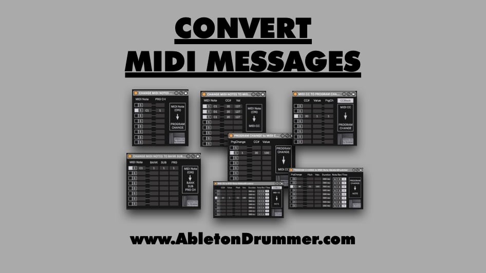 Convert + Change MIDI messages in Ableton Live - Max for Live devices