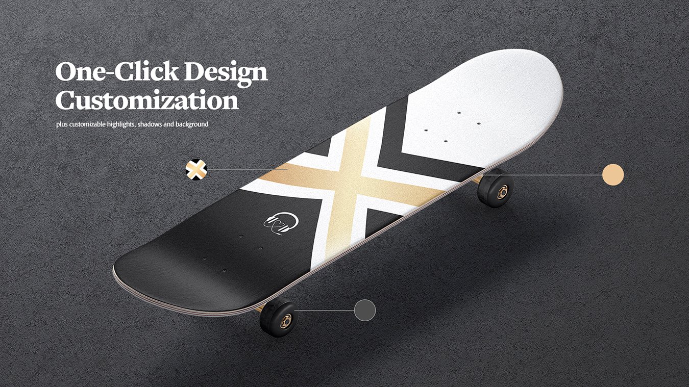 Free Skateboard Mockup