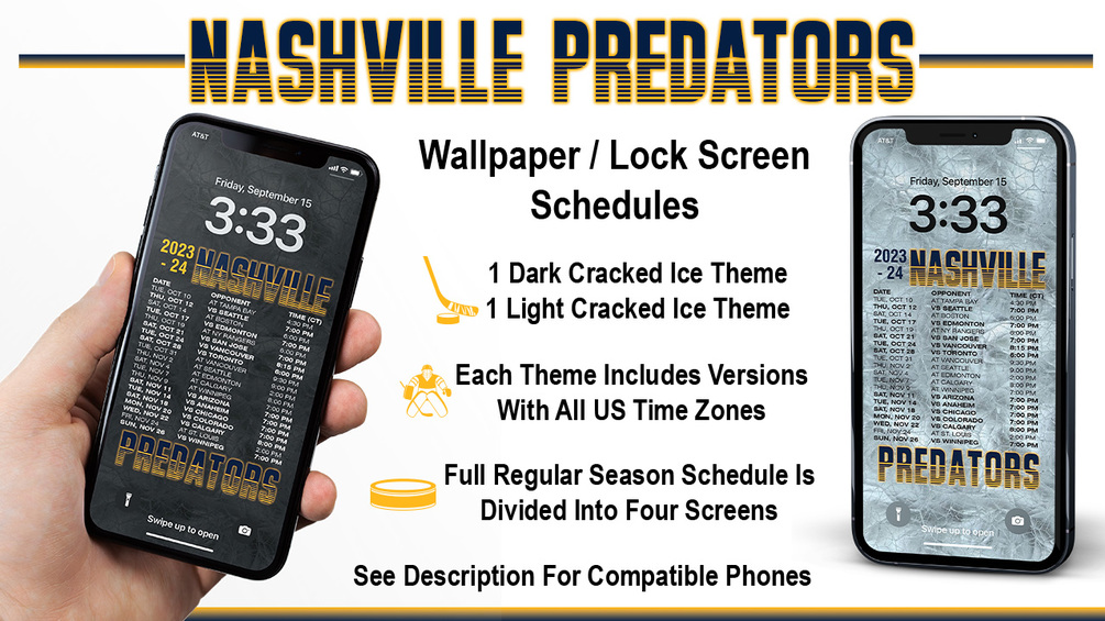 Nashville Predators (NHL) iPhone X/XS/XR Lock Screen Wallpaper