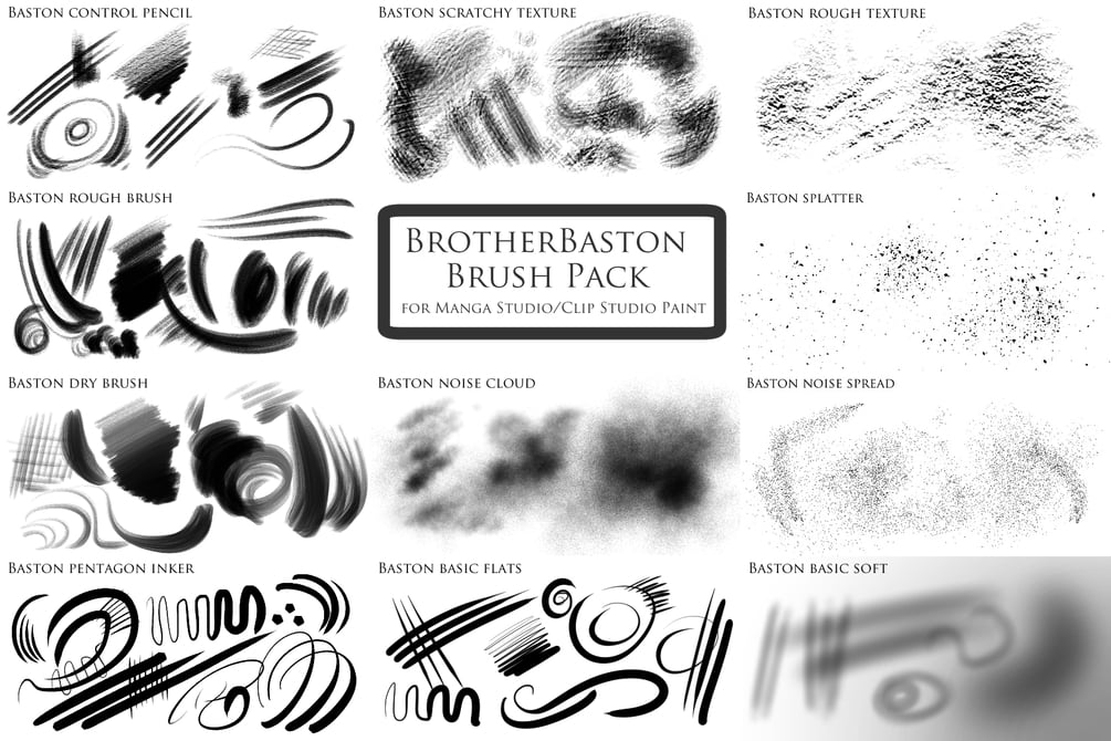 BrotherBaston Brush Pack for Clip Studio Paint / Manga Studio