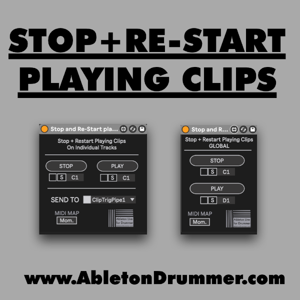Stop and re-start playing clips in Ableton Live Session View  - Max for Live devices