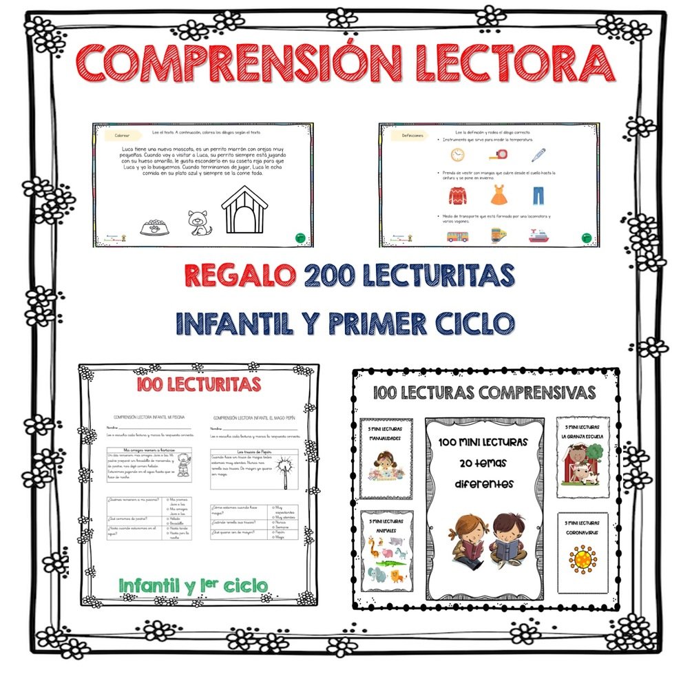 Cuaderno de comprensión lectora + 200 pag + 200 lecturas