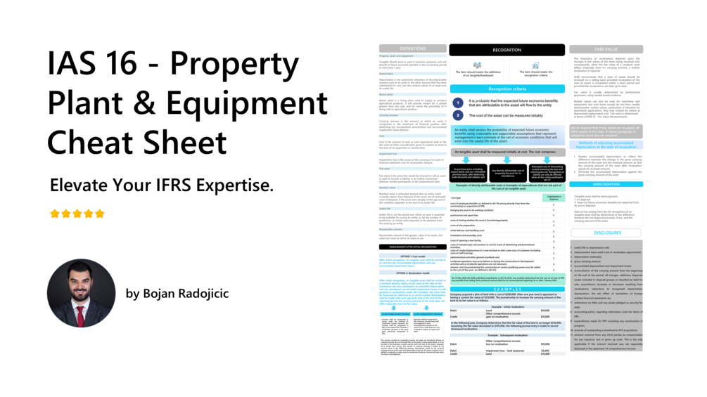 IAS 16 Property, Plant And Equipment Cheat Sheet, 08/24/2022