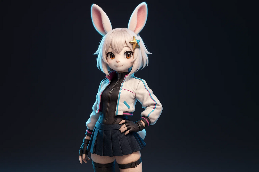 Star Bunny Idol - Anime Rabbit VRChat Avatar (PC, Quest & Mobile)