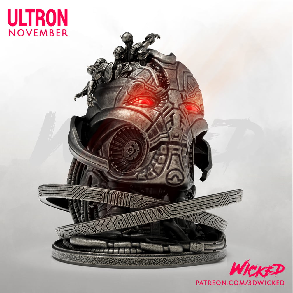 Wicked Marvel Ultron Bust: STLs ready for printing