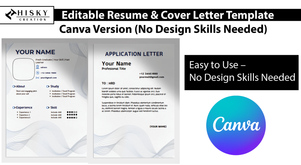 Editable Resume & Cover Letter Template – Canva Version (No Design ...