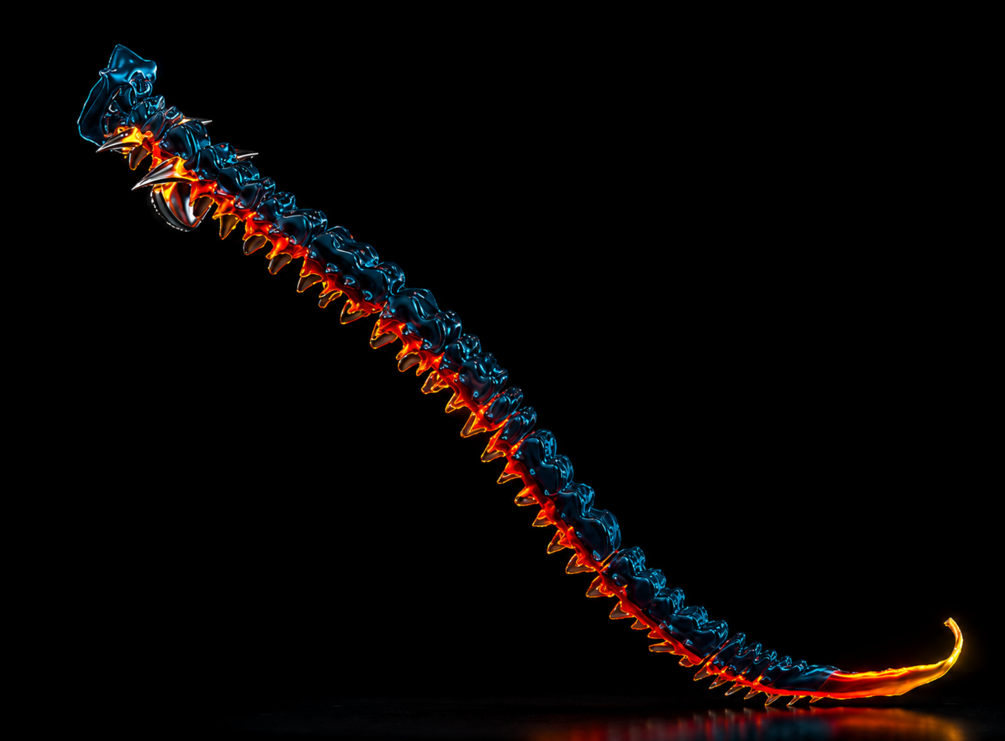 Cauda Noir — luxury segmented spinal tail for VRChat on black void