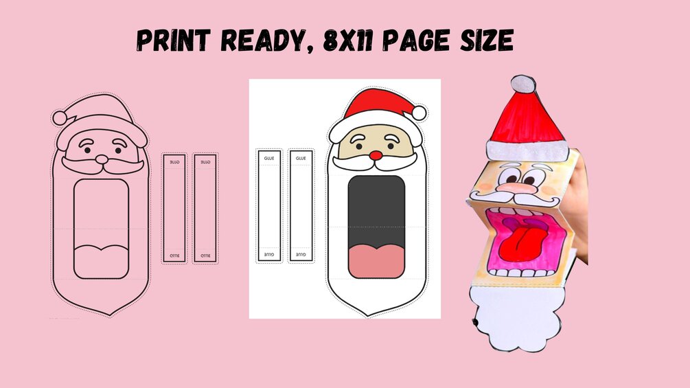 Printable Santa Puppet Craft – Fun Holiday Activity Page for Kids ...