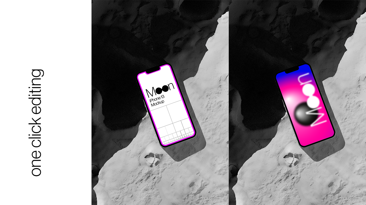 iPhone 13 Moon Mockup PM03