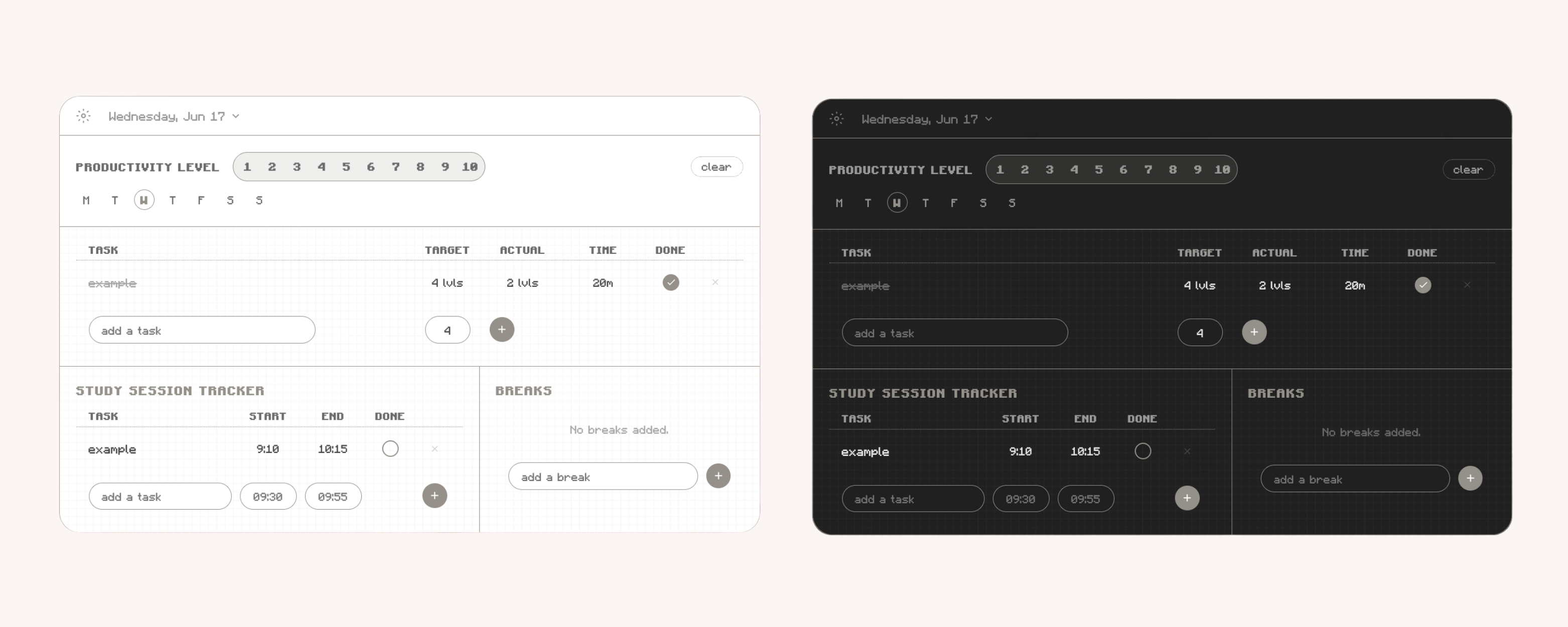 Pomodoro session tracker widget for Notion.