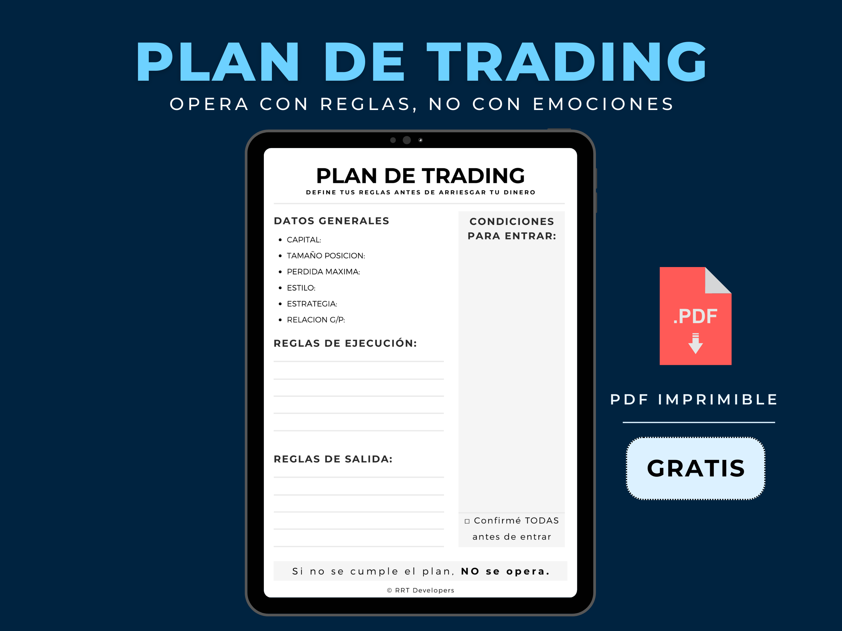 Imagen descriptiva de producto El Plan de Trading de 1 Hoja