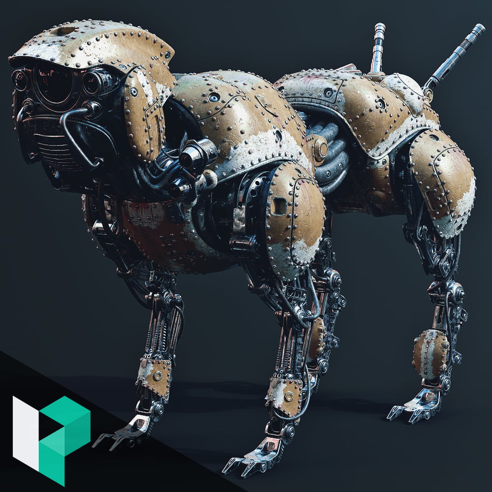 Modeling and Texturing a Mechanical Dog