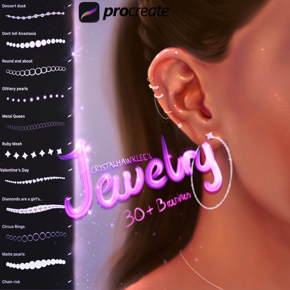 free jewelry procreate brushes