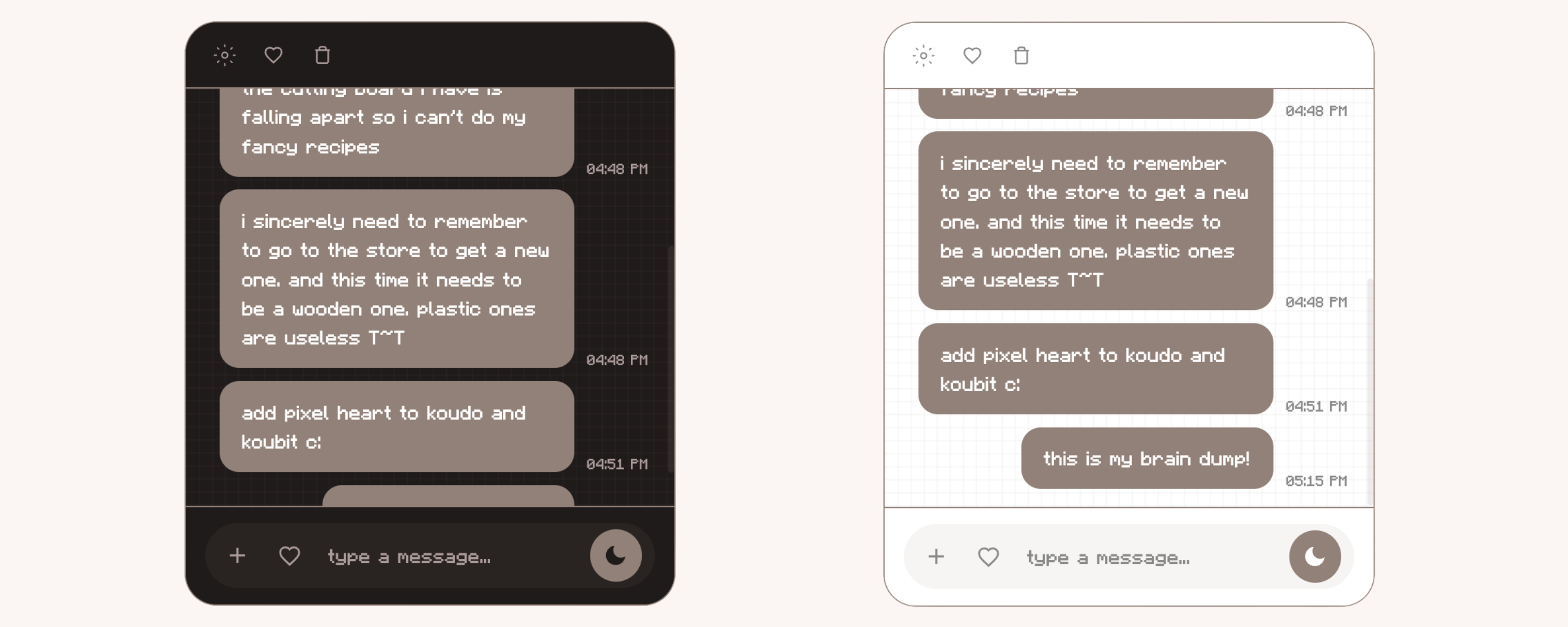 aesthetic brain dump chat and notion widget.