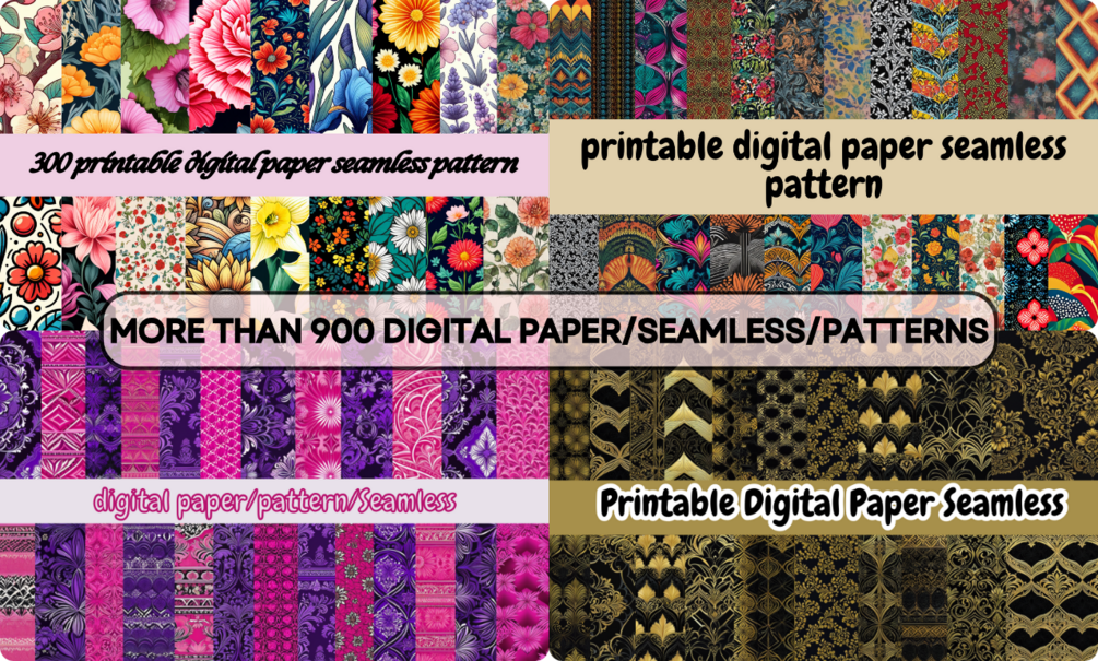 printable digital paper seamless patterns
