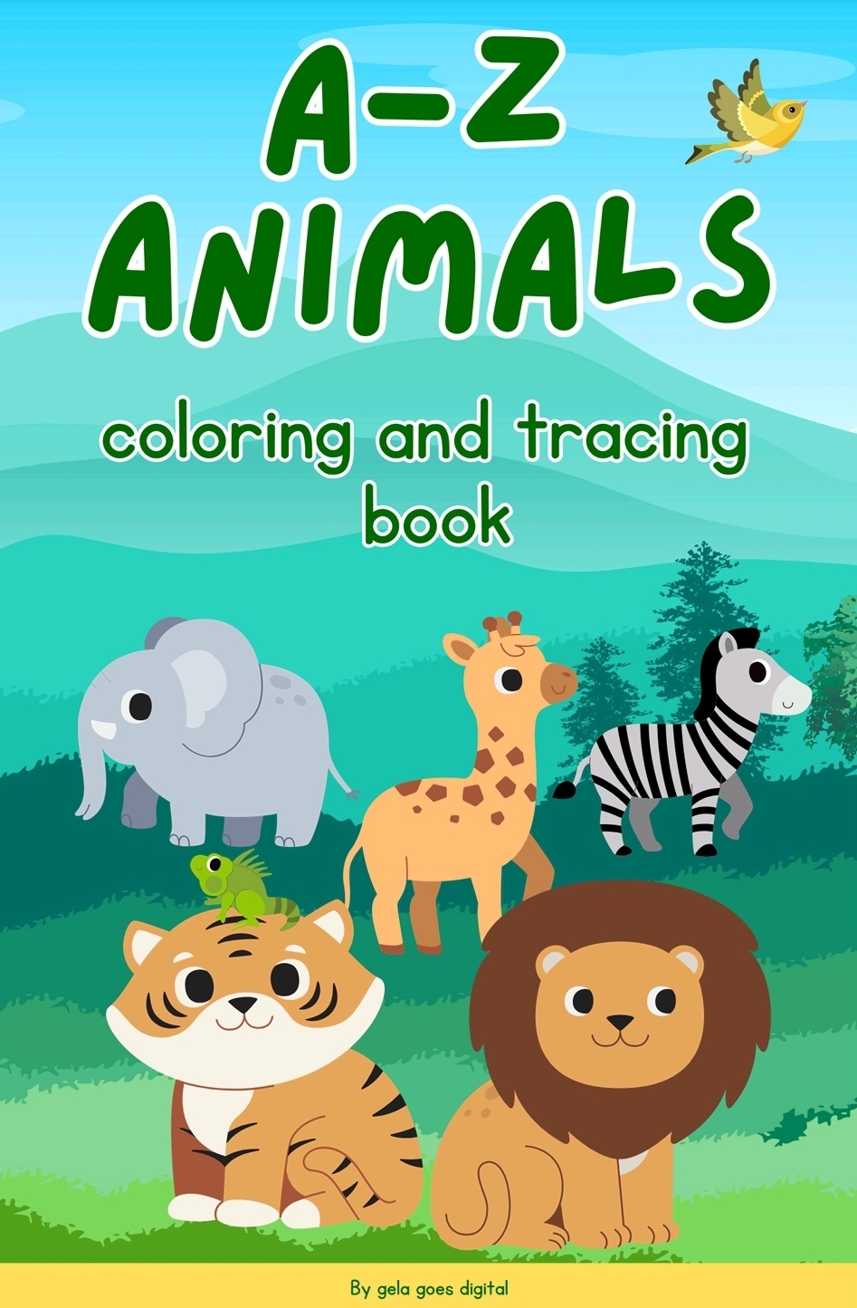 A z animal tracing and coloring book