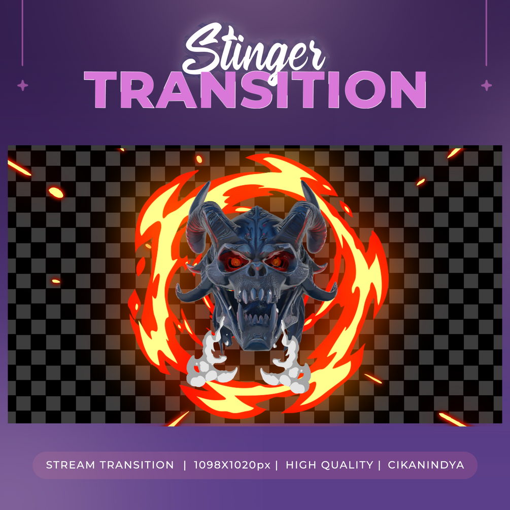 Animated Stinger Transition | Fiery Demon Skull Gate for Stream ...