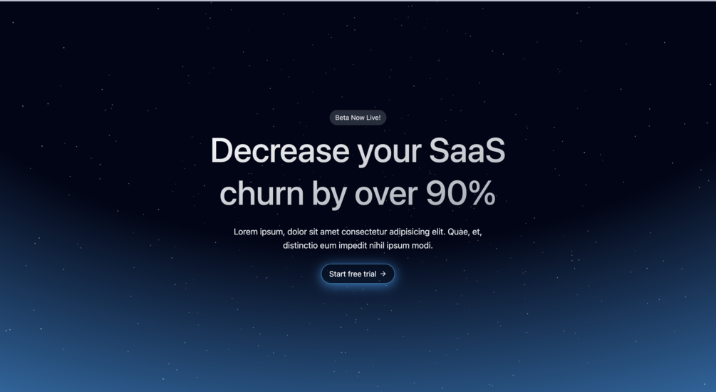 Saas landing page code