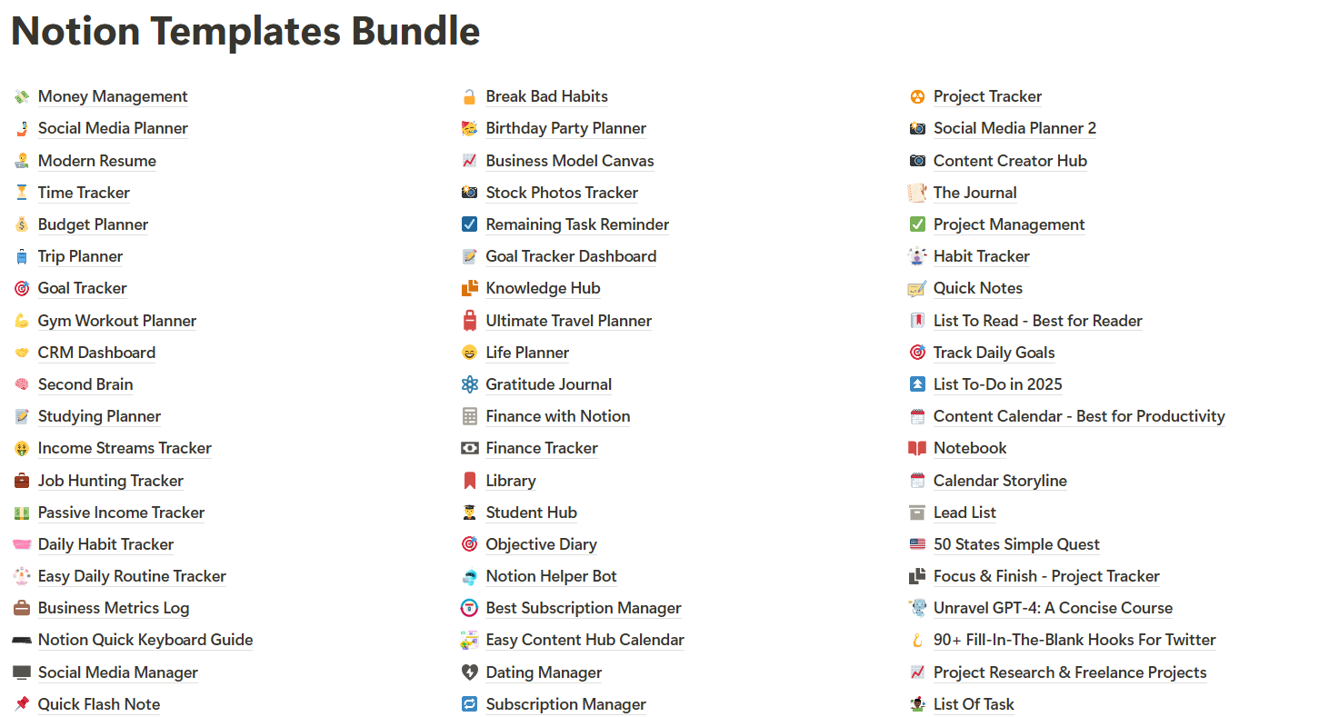 300 Notion Templates