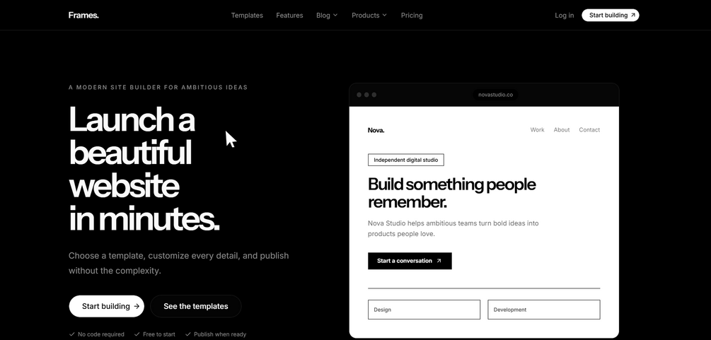 I built a no-code website builder SaaS — here's what's inside logo