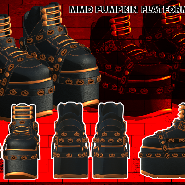 |MMD + VRM| Pumpkin Platform Boots - COMMERCIAL USE