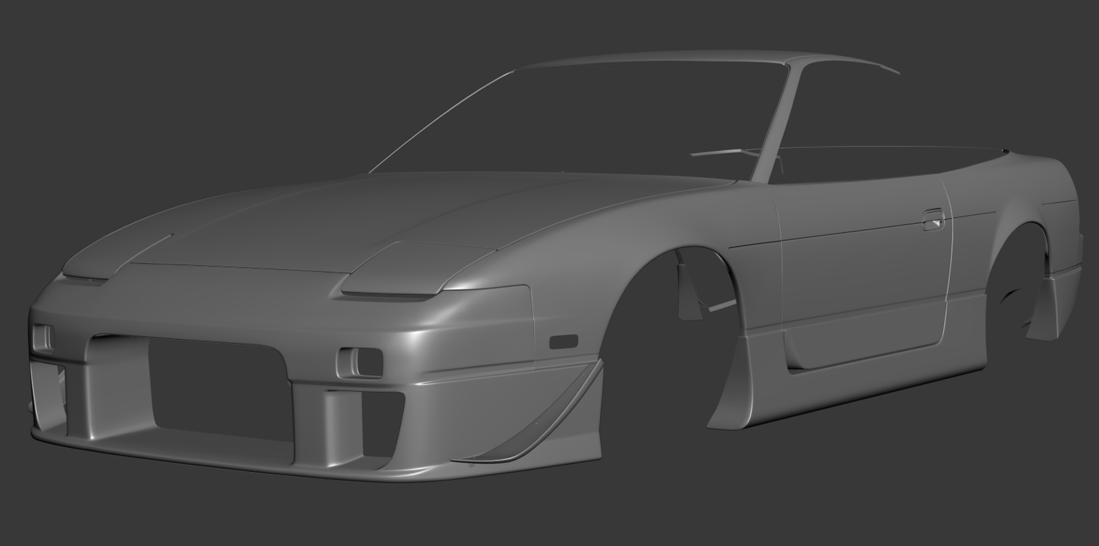 180sx k.t様 Nissan 180SX Zenki by Tamiya after rebuild. Color: Graphite