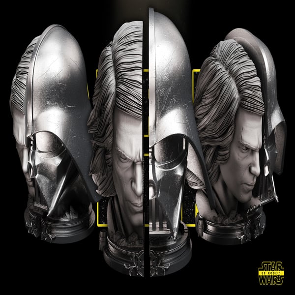 Anakin Skywalker and Vader Book Holder - Star Wars 3D Models - Tested and Ready for 3D printing