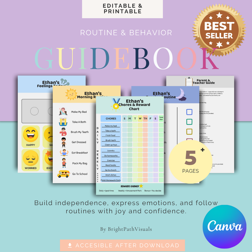 Kids Routine Chart Printable - Morning & Evening Routine | Reward ...
